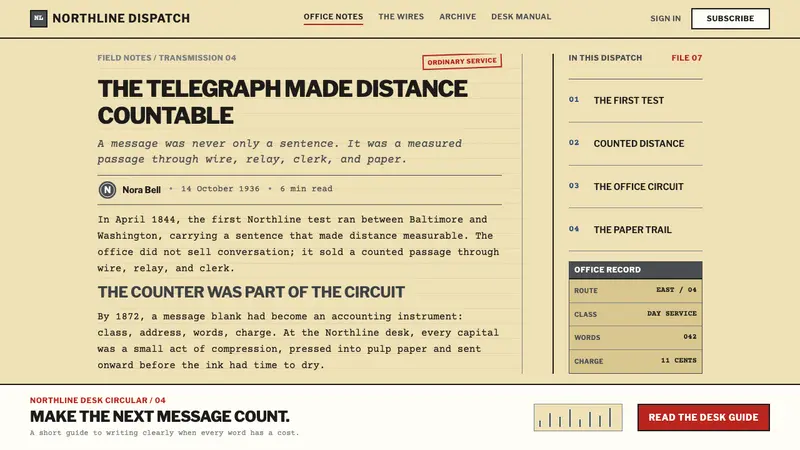 Telegraph Office Form — Web · article