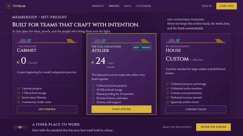 Moser Glass — Web · pricing