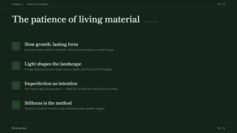 Moss Terrarium — Slides · content
