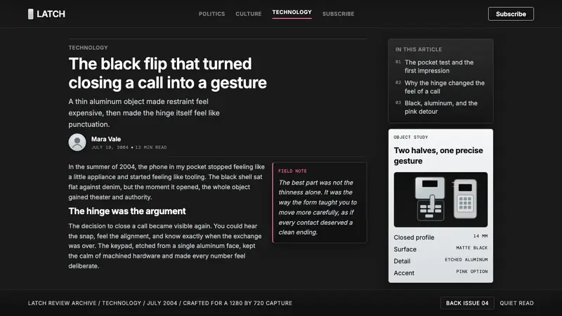 Motorola RAZR Flip (2004) — Web · article