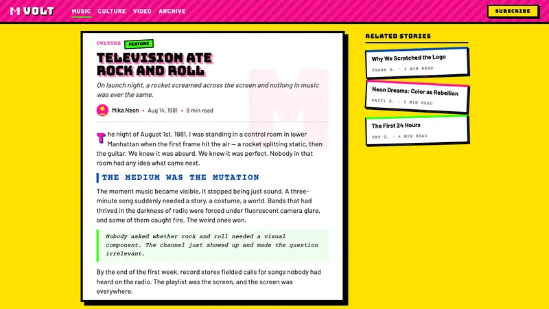 MTV Launch Identity (1981) — Web · article