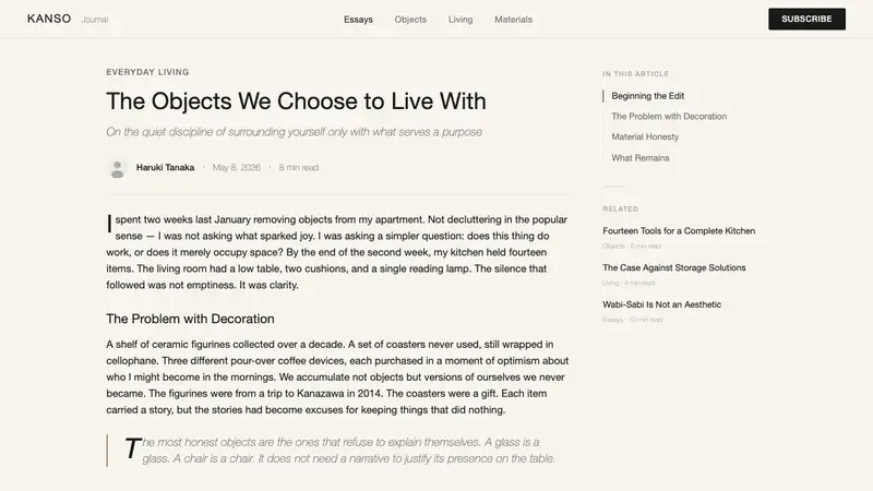 MUJI — Web · article