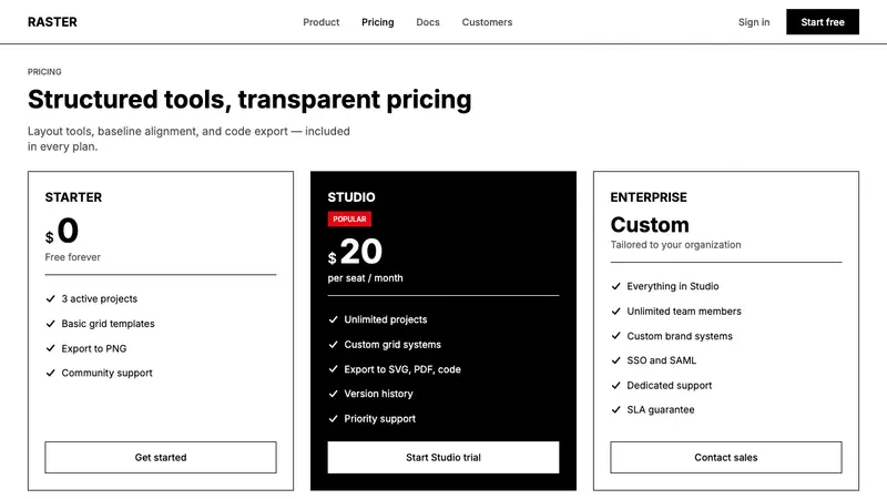 Müller-Brockmann Grid — Web · pricing