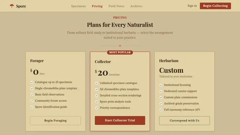 Victorian Mycology Plate — Web · pricing