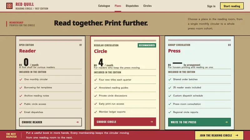 Nagani Book Club — Web · pricing
