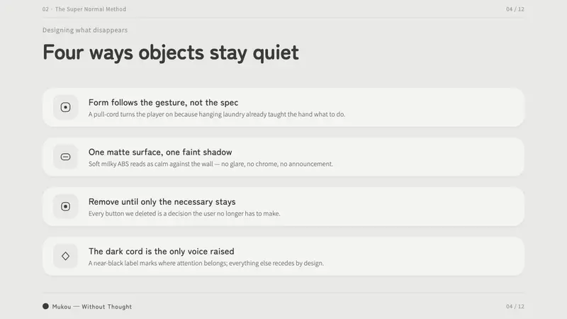 Fukasawa Without Thought — Slides · content