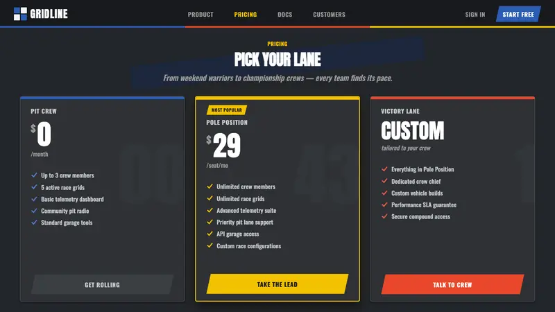 NASCAR Stock Car — Web · pricing