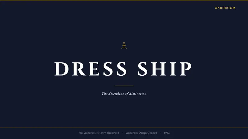 Naval Dress Uniform — Slides · cover