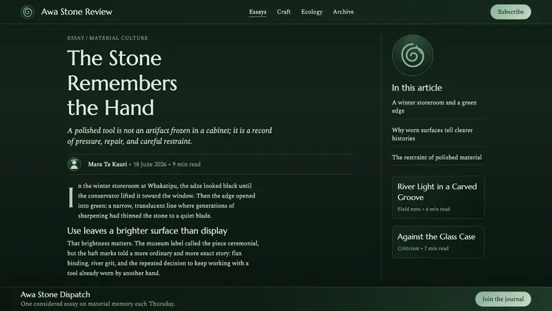 Pounamu Greenstone Mono — Web · article