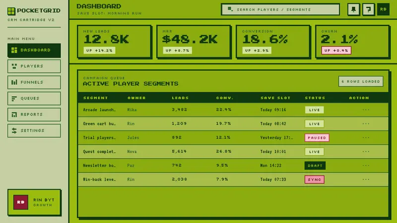 Nintendo Game Boy — Web · dashboard