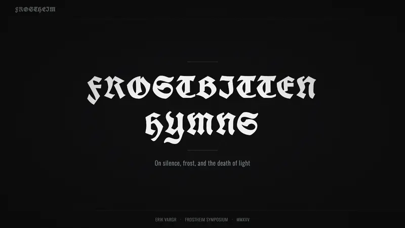 Nordic Black Metal — Slides · cover