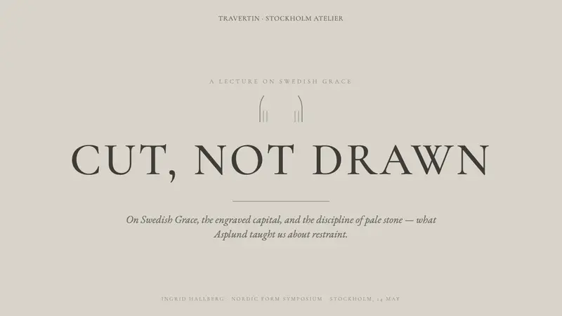 Nordic Classicism (Asplund) — Slides · cover