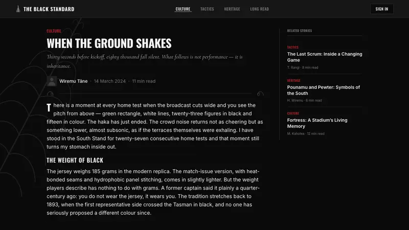 NZ All Blacks Rugby Haka Fern — Web · article