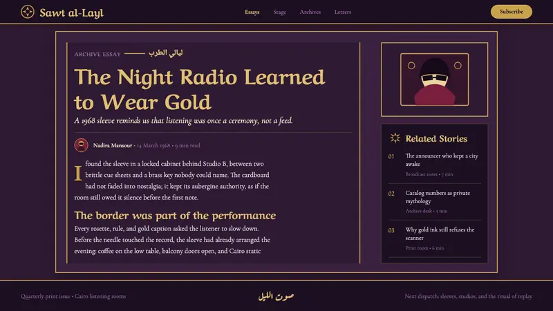 Om Kalthoum Record Sleeve — Web · article