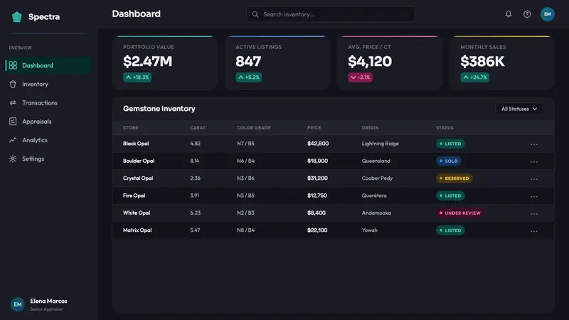 Opal Play-of-Color — Web · dashboard
