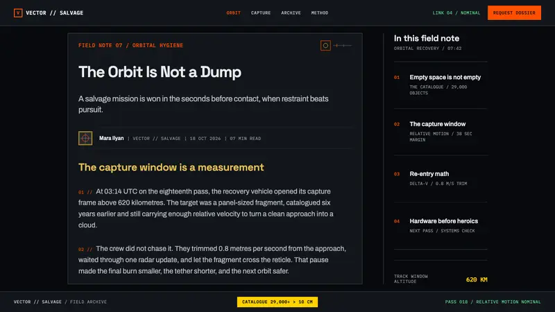 Orbital Debris Salvage — Web · article