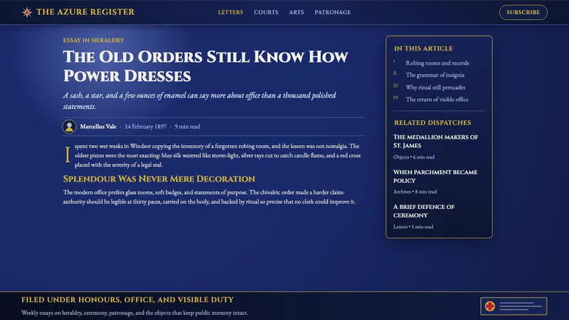 Order of Chivalry Star — Web · article