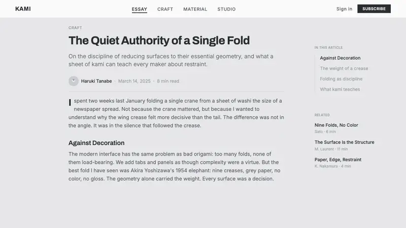 Origami Folded Paper — Web · article