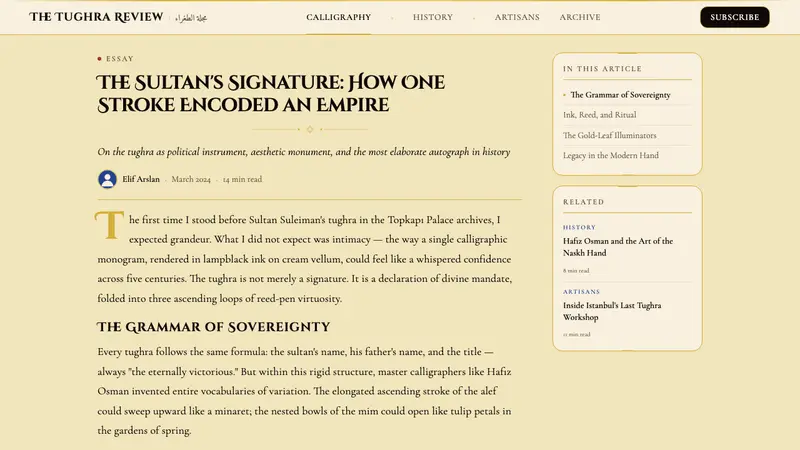 Ottoman Tughra Calligraphy — Web · article