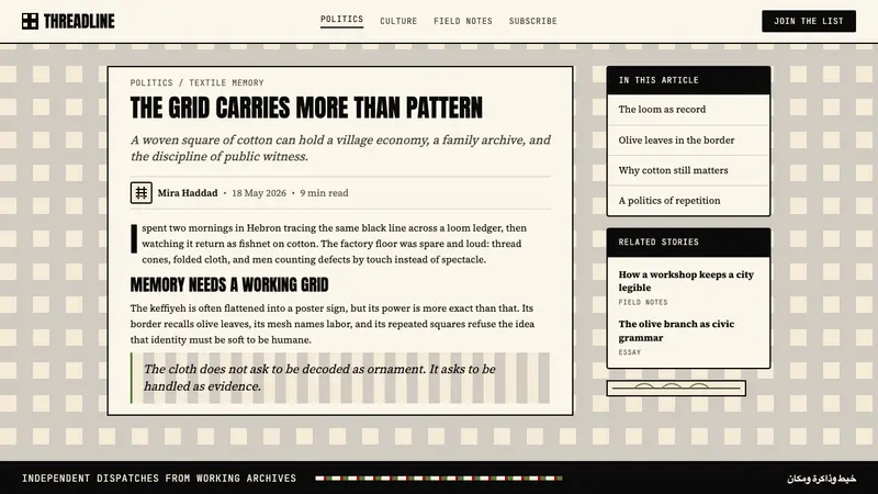 Palestinian Keffiyeh Grid — Web · article