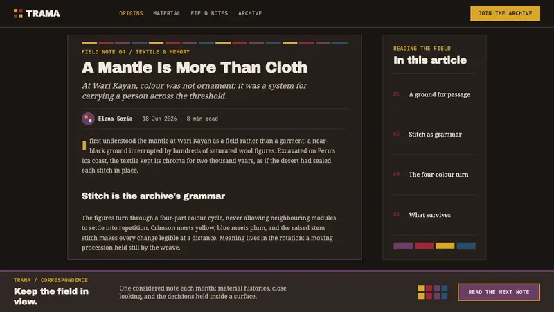 Paracas Mantle — Web · article