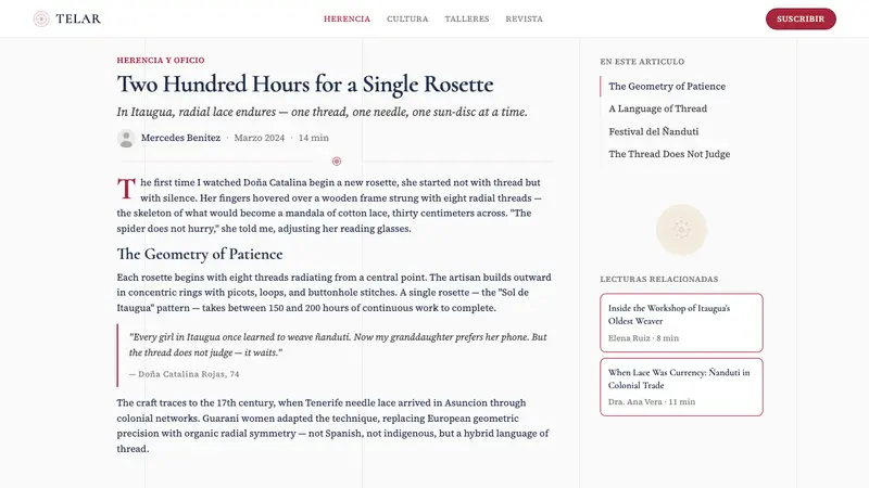 Paraguayan Ñandutí Lace — Web · article