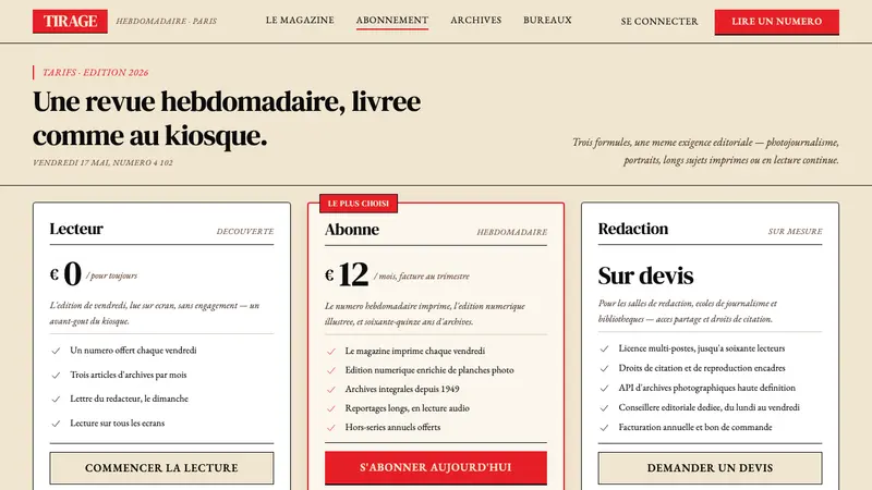 Paris Match — Web · pricing