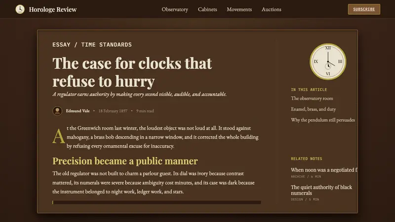 Regulator Clock — Web · article