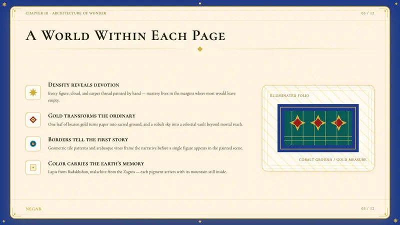 Persian Miniature (Shahnameh era) — Slides · content