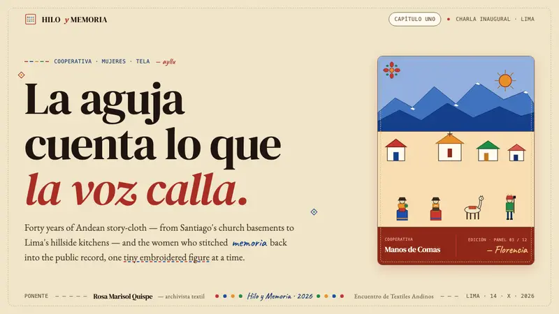 Peruvian Arpillera (Story-Cloth) — Slides · cover