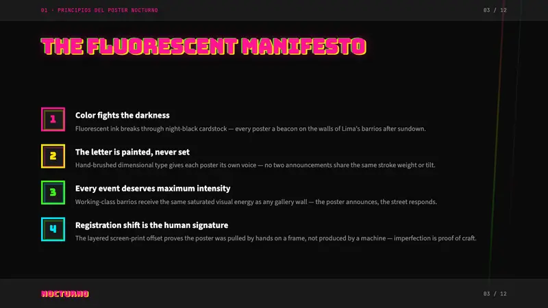 Peruvian Chicha Fluorescent Poster — Slides · content