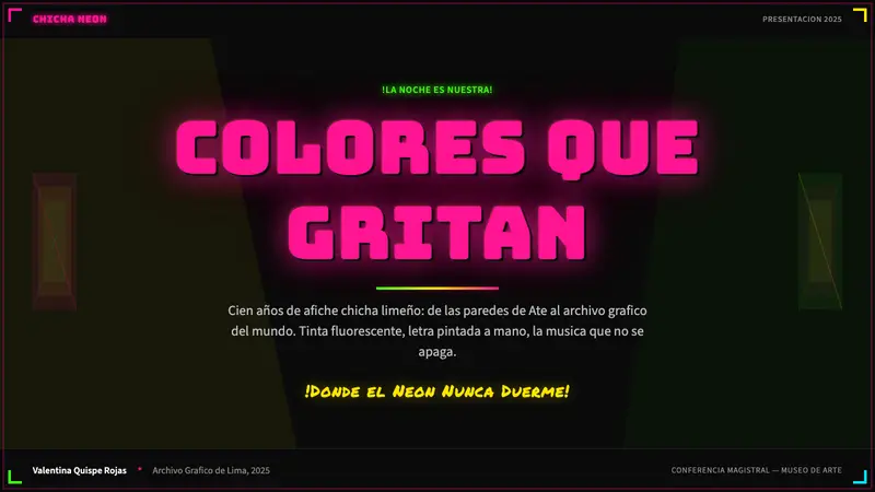 Peruvian Chicha Fluorescent Poster — Slides · cover