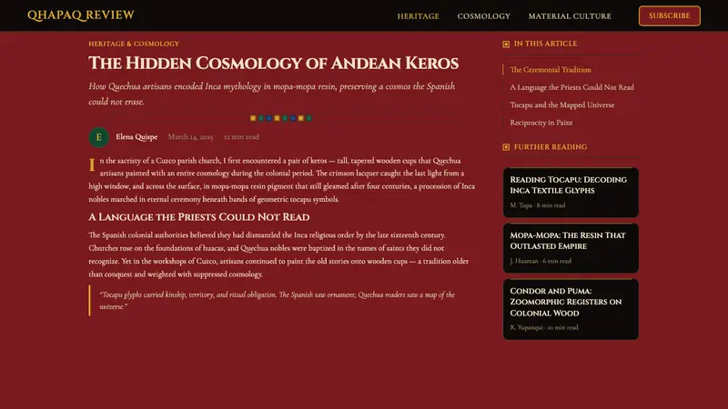 Peruvian Quechua Keros (Andean Cup) — Web · article