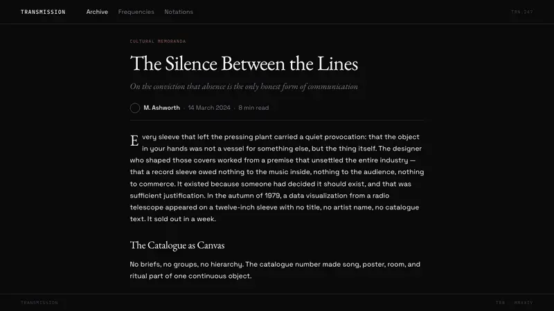 Peter Saville / Factory Records — Web · article