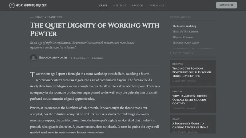 Pewter & Tin Craft — Web · article