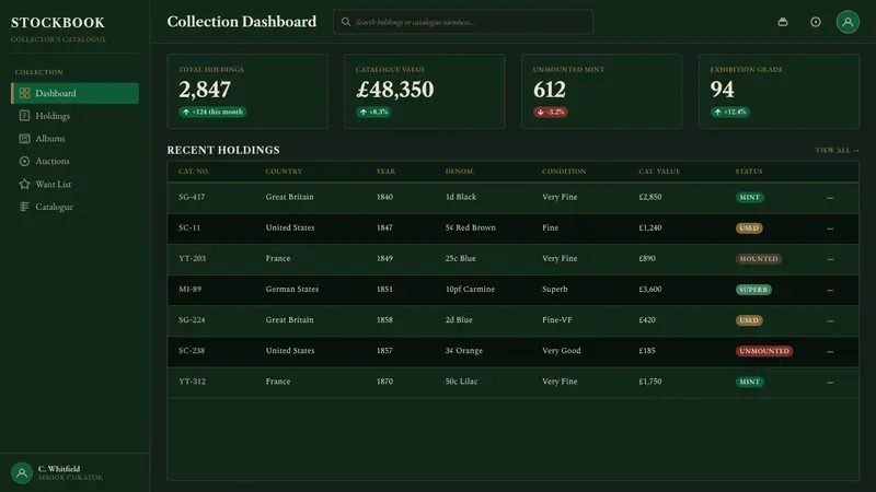 Stamp Album — Web · dashboard