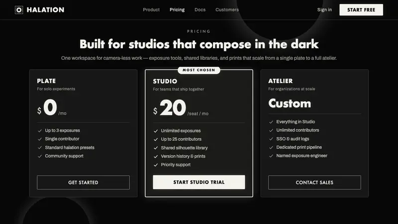 Photogram Rayograph — Web · pricing