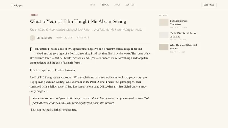 Photographer Light Folio — Web · article