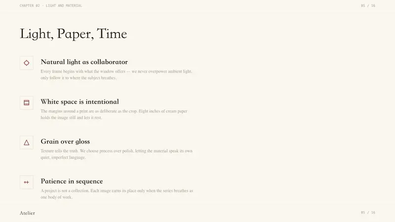 Photographer Light Folio — Slides · content