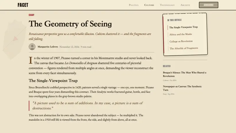 Picasso Cubism — Web · article