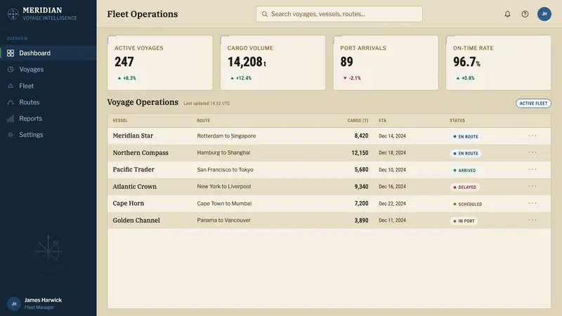 Ocean Pilot Chart — Web · dashboard