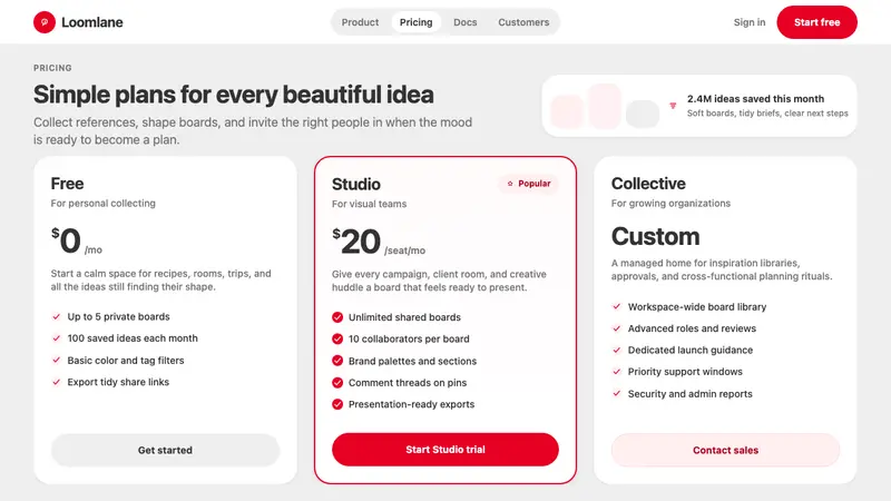 Pinterest 2024 — Web · pricing