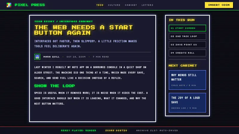 Pixel Art / 8-bit Retro — Web · article