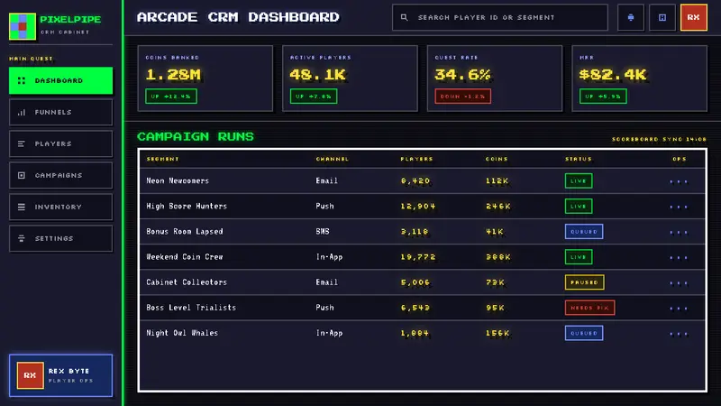 Pixel Art / 8-bit Retro — Web · dashboard