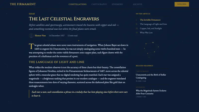 Vintage Star Chart — Web · article