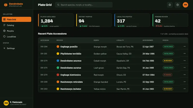 Poison Dart Frog Plate — Web · dashboard