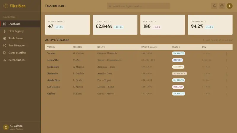 Portolan Rhumb Chart — Web · dashboard