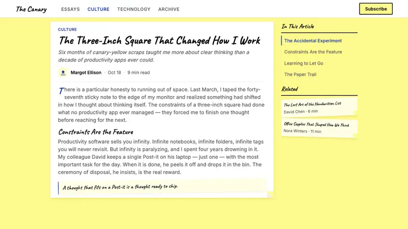 Post-it Canary Yellow (1980) — Web · article