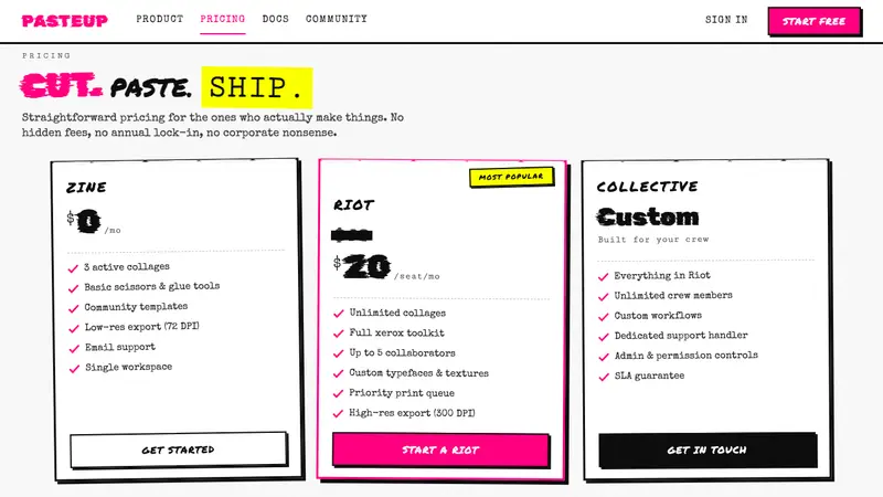 Punk Xerox 1977 — Web · pricing