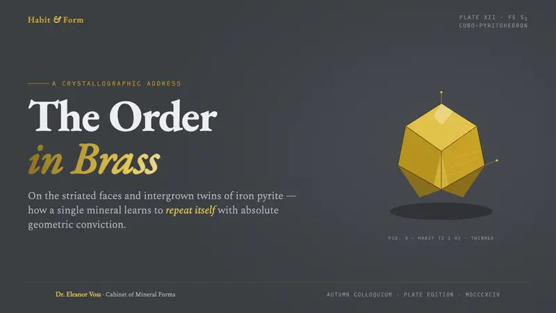 Pyrite Crystal Habit — Slides · cover